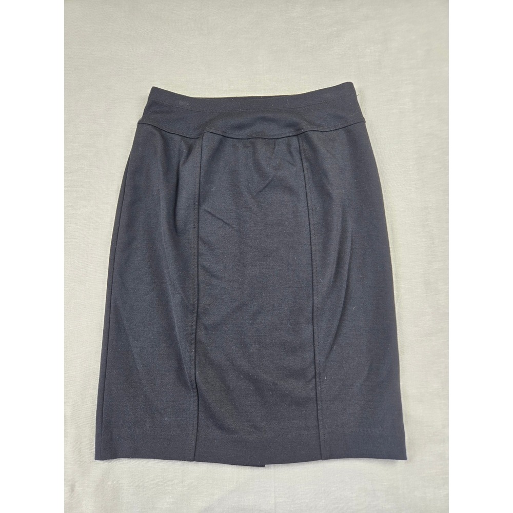 Ellen Tracy Womens Black Ponte Knit Pencil Skirt XS EFMN5132 Stretch Career